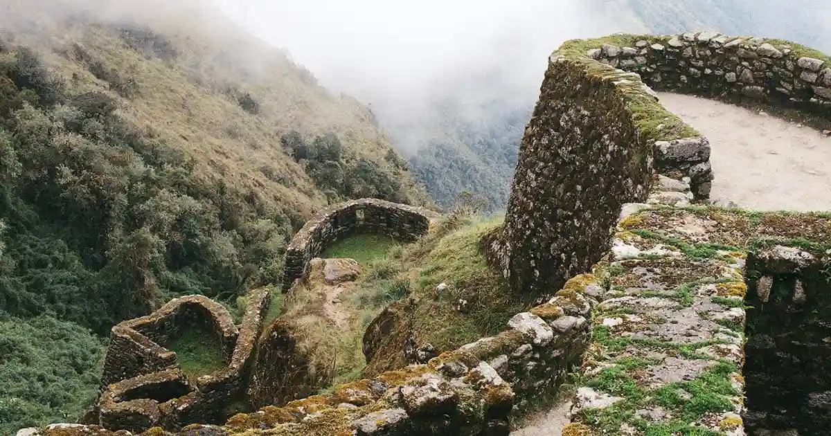 Ancient Inca ruins along the trail