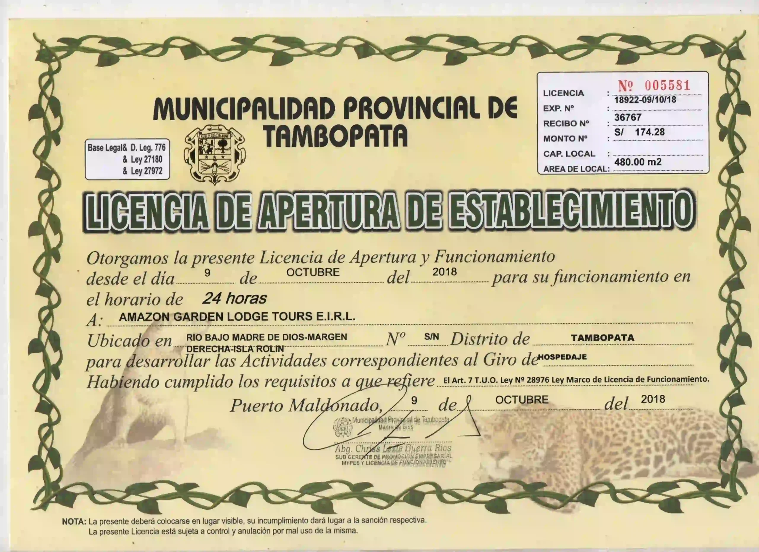 peru amazon garden lodge permits